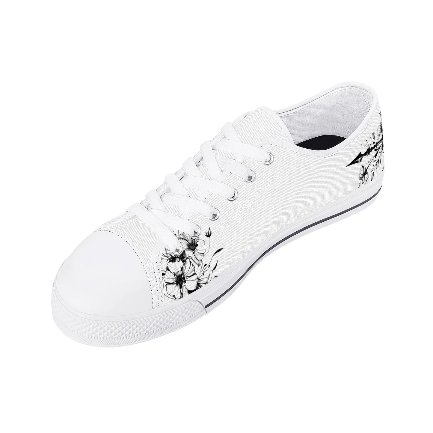 Noir Flora Low Top Canvas Shoes - Women