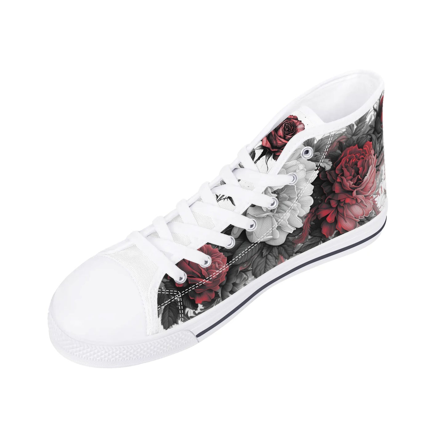 Skull Blossom High Top Canvas Shoes - Women