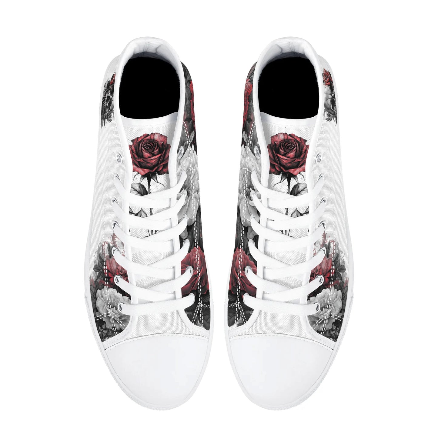 Skull Blossom High Top Canvas Shoes - Women