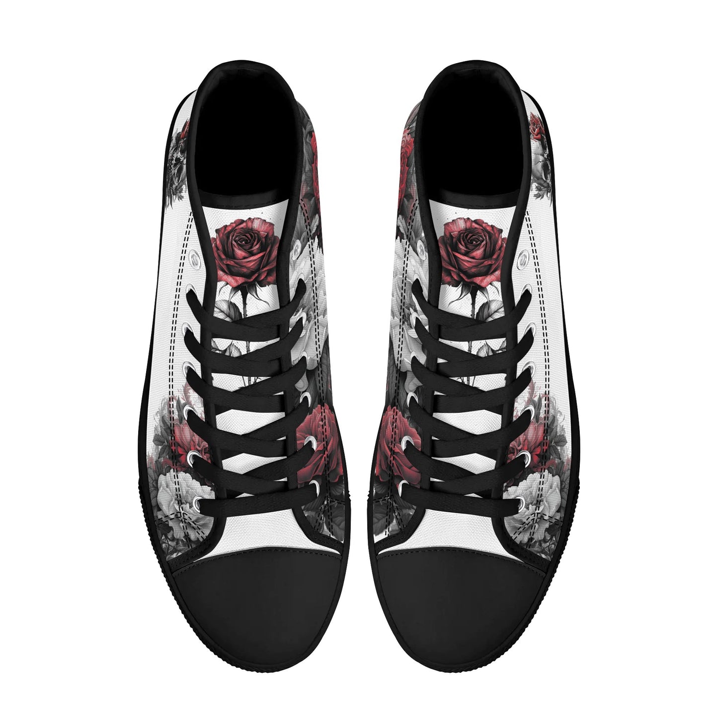 Skull Blossom High Top Canvas Shoes - Women