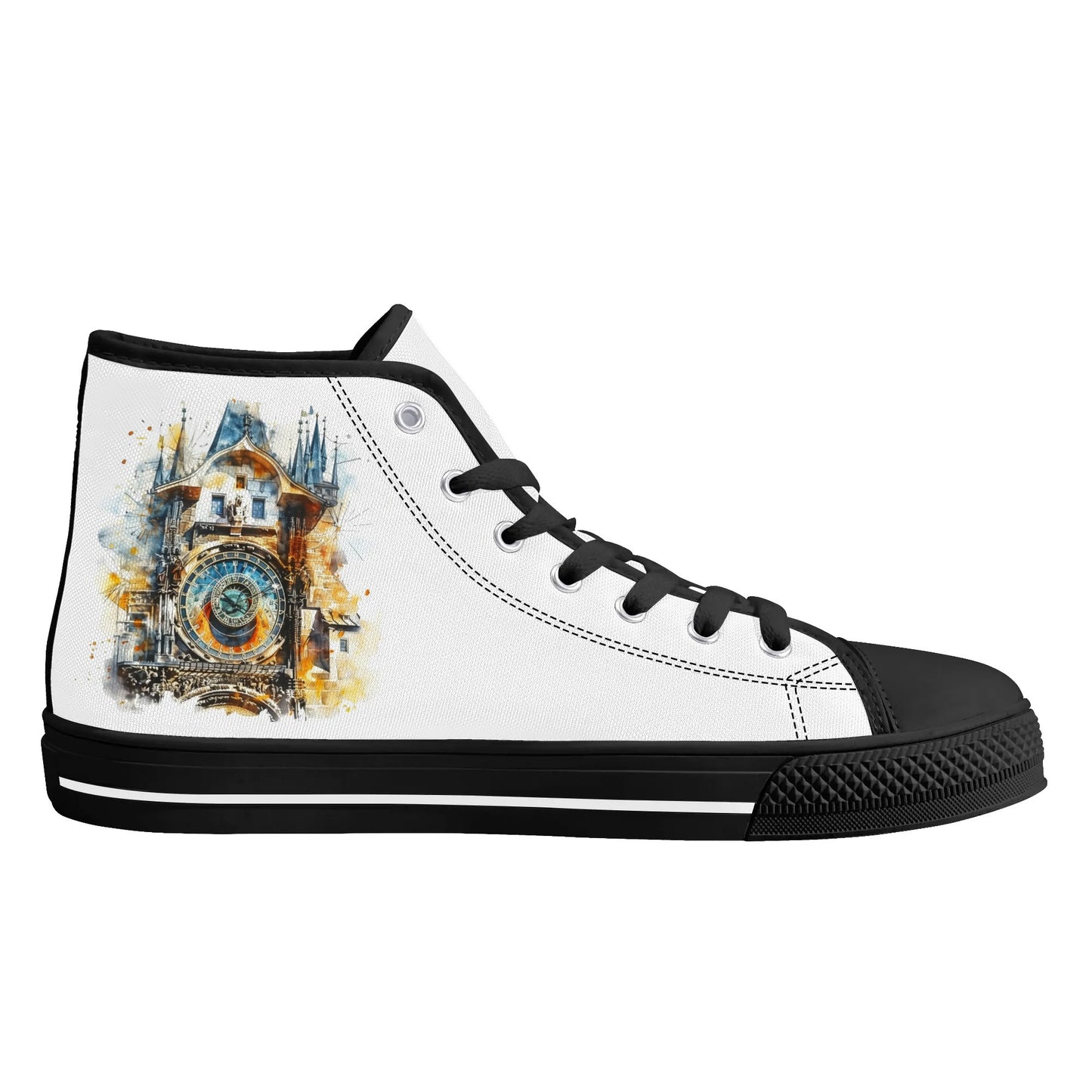 Prague Panorama Minimal High Top Canvas Shoes - Men