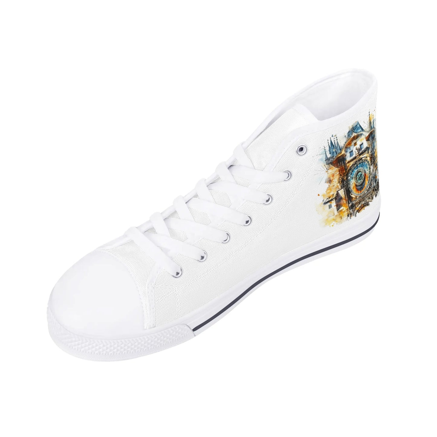 Prague Panorama Minimal High Top Canvas Shoes - Women