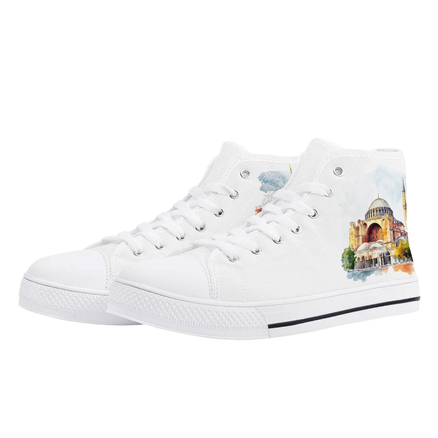 Bosphorus Breeze Minimal High Top Canvas Shoes - Women