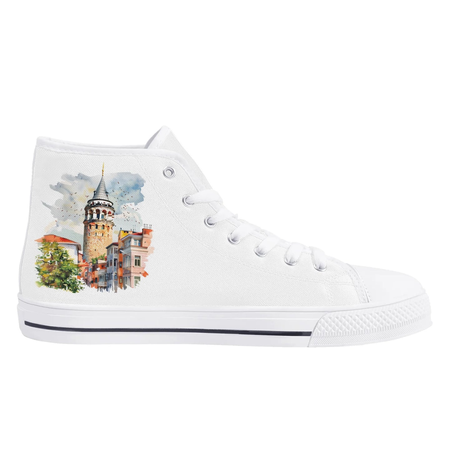 Bosphorus Breeze Minimal High Top Canvas Shoes - Women