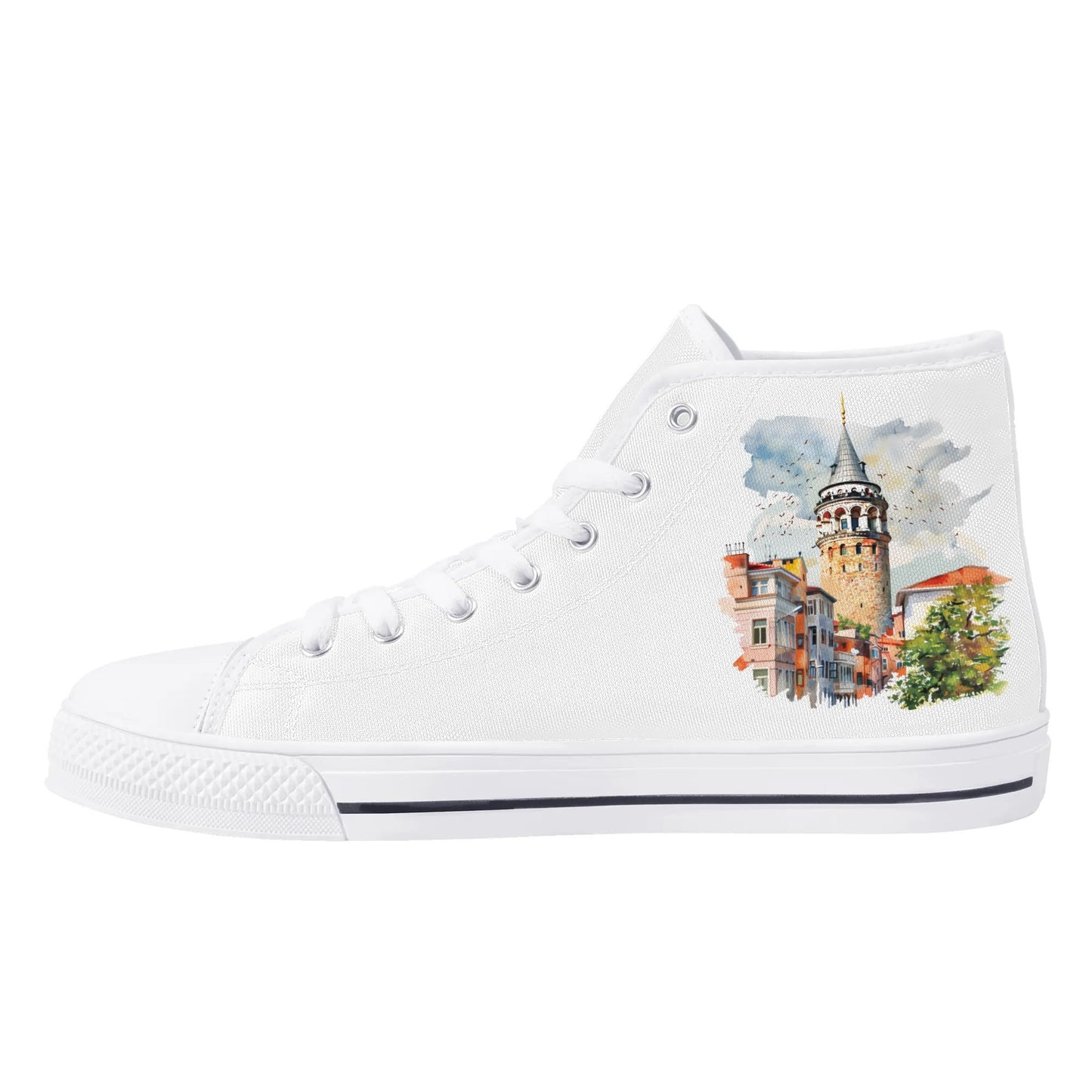 Bosphorus Breeze Minimal High Top Canvas Shoes - Women