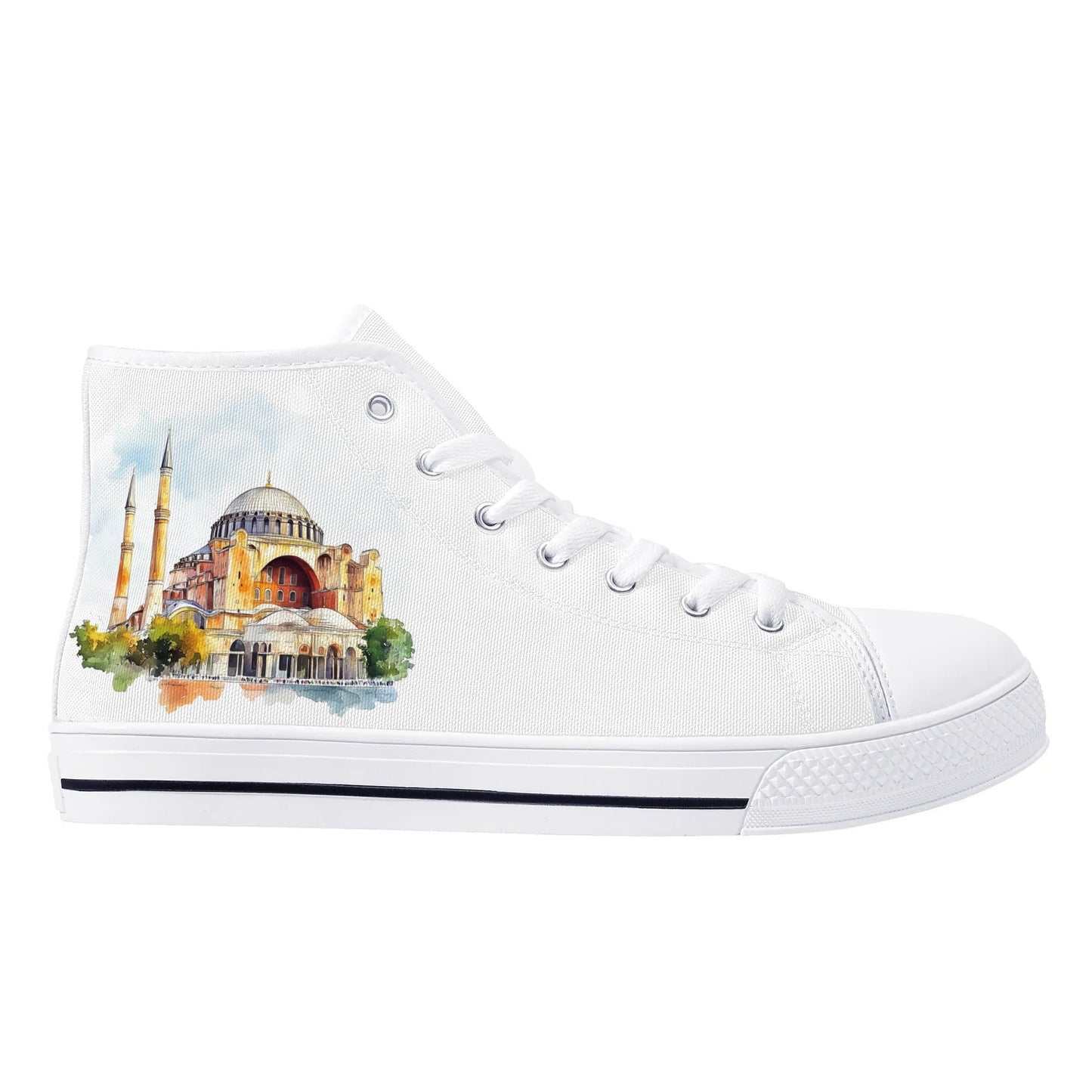 Bosphorus Breeze Minimal High Top Canvas Shoes - Women