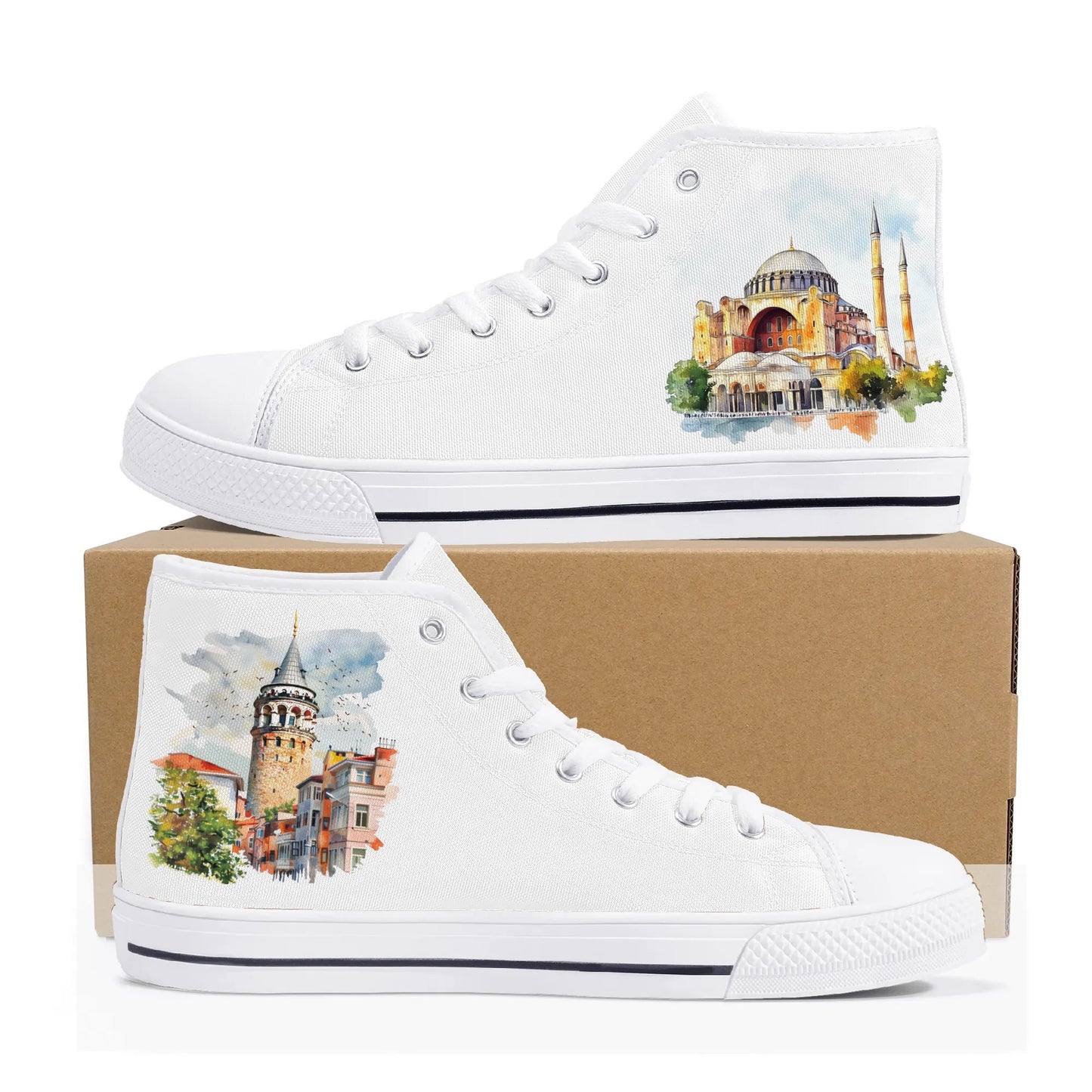 Bosphorus Breeze Minimal High Top Canvas Shoes - Women