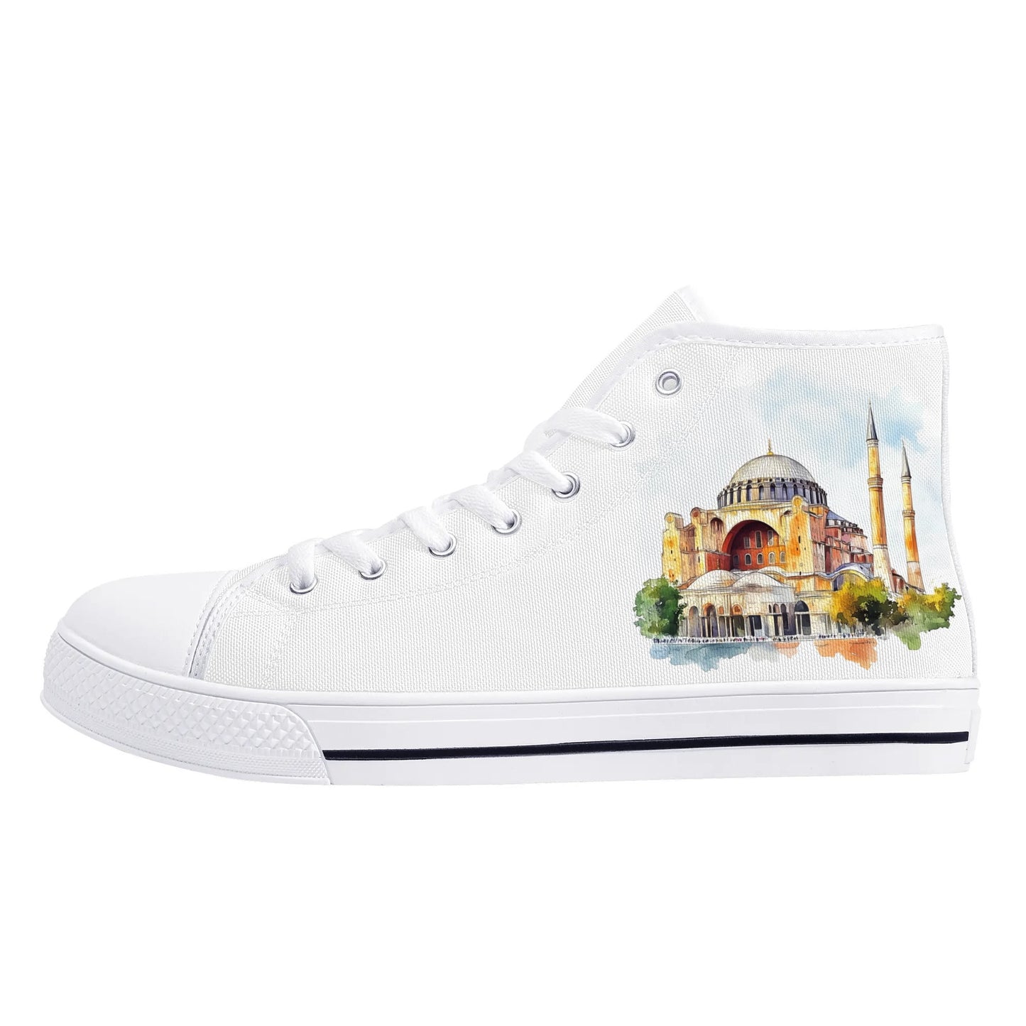 Bosphorus Breeze Minimal High Top Canvas Shoes - Women