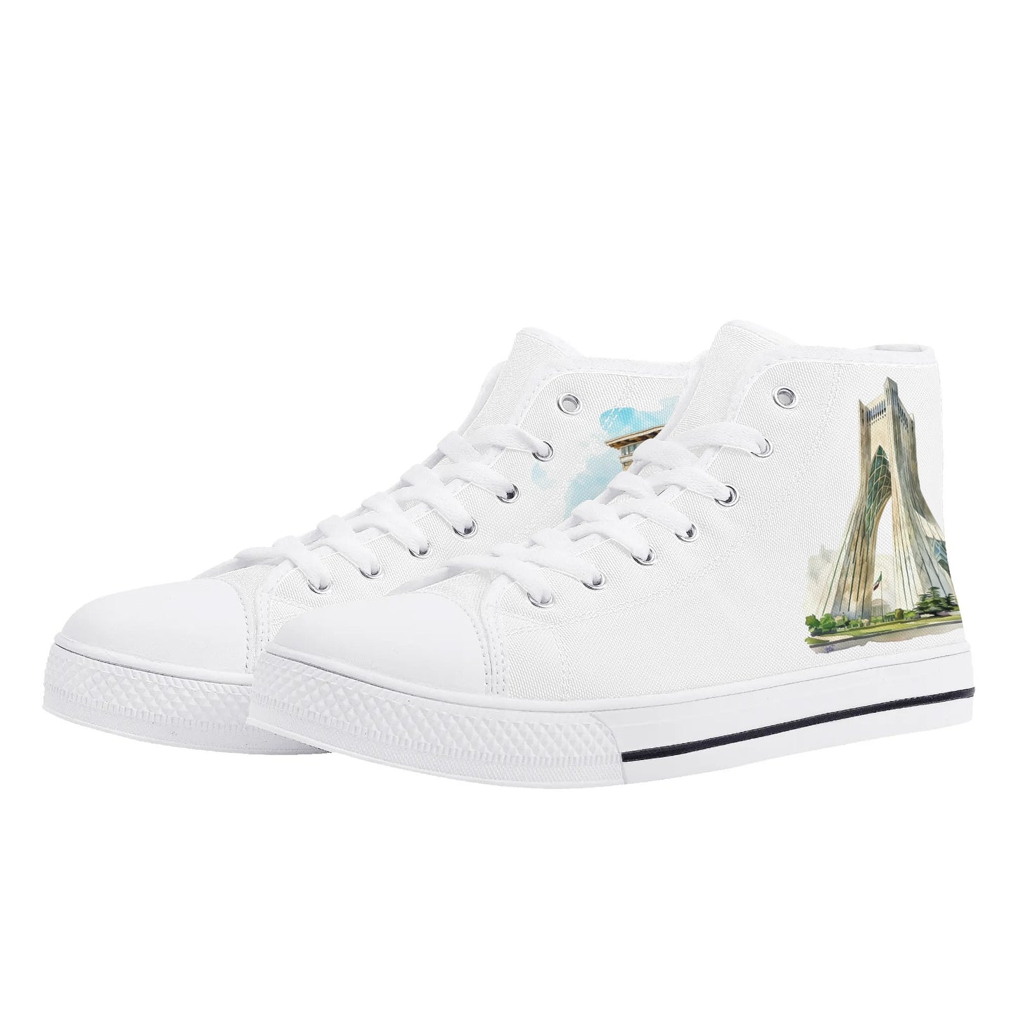 Persian Heritage Minimal High Top Canvas Shoes - Women