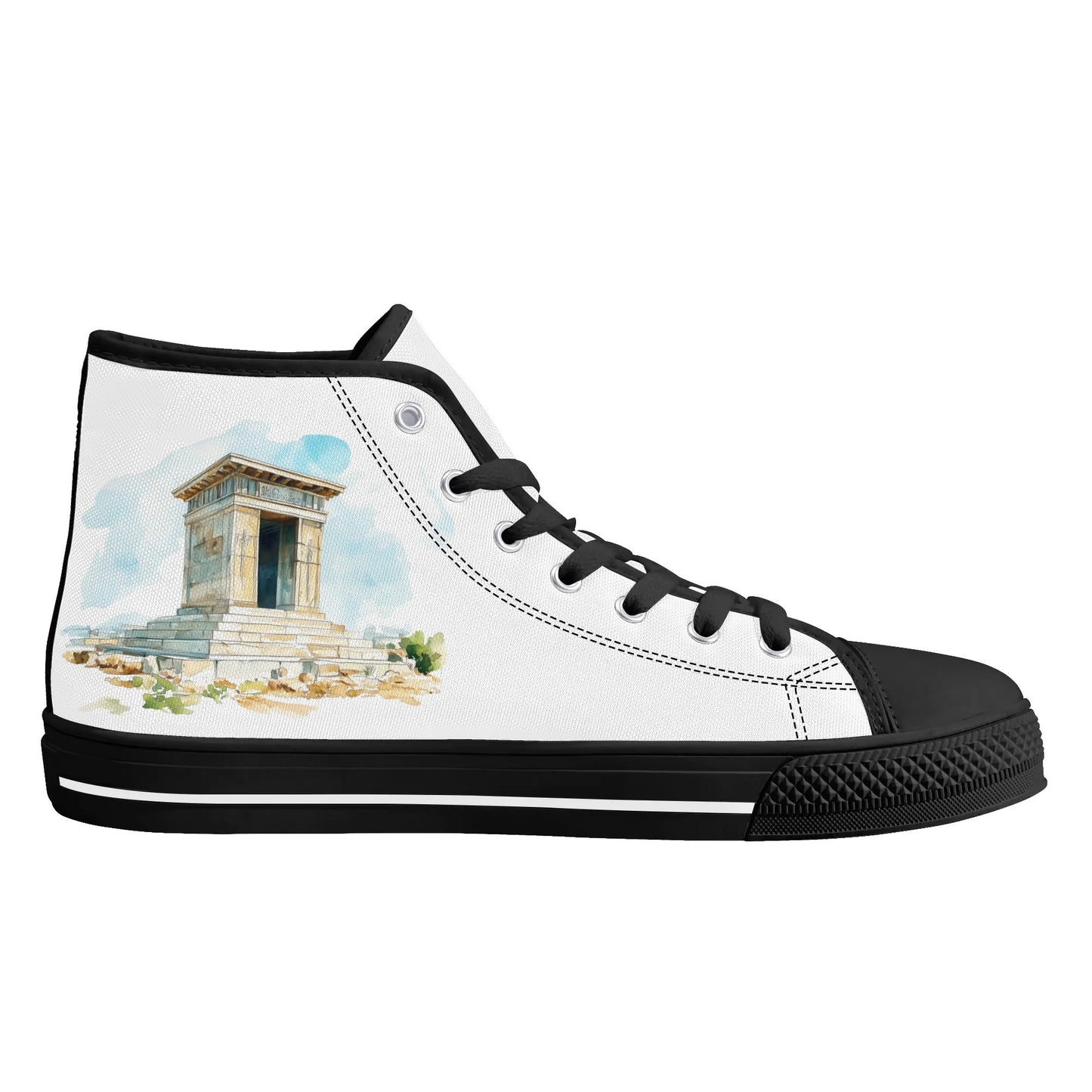 Persian Heritage Minimal High Top Canvas Shoes - Women