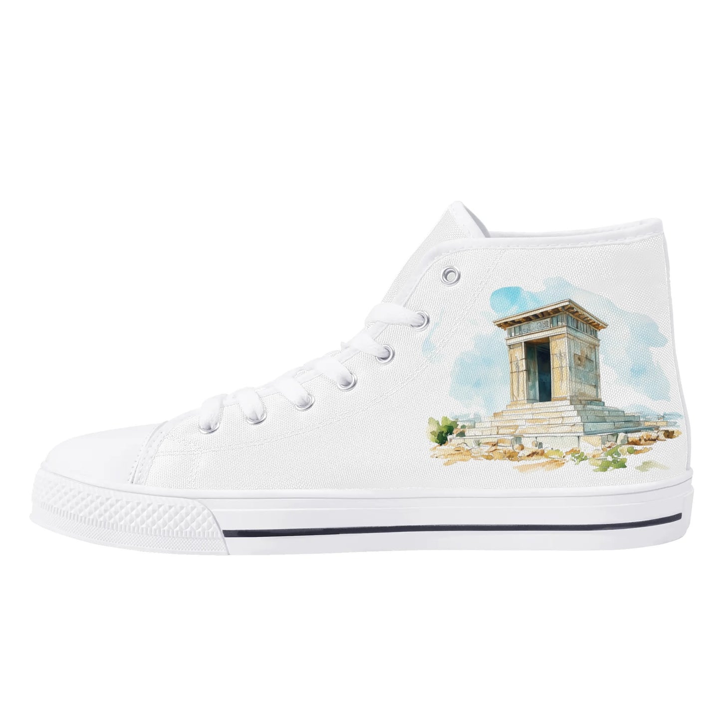 Persian Heritage Minimal High Top Canvas Shoes - Women