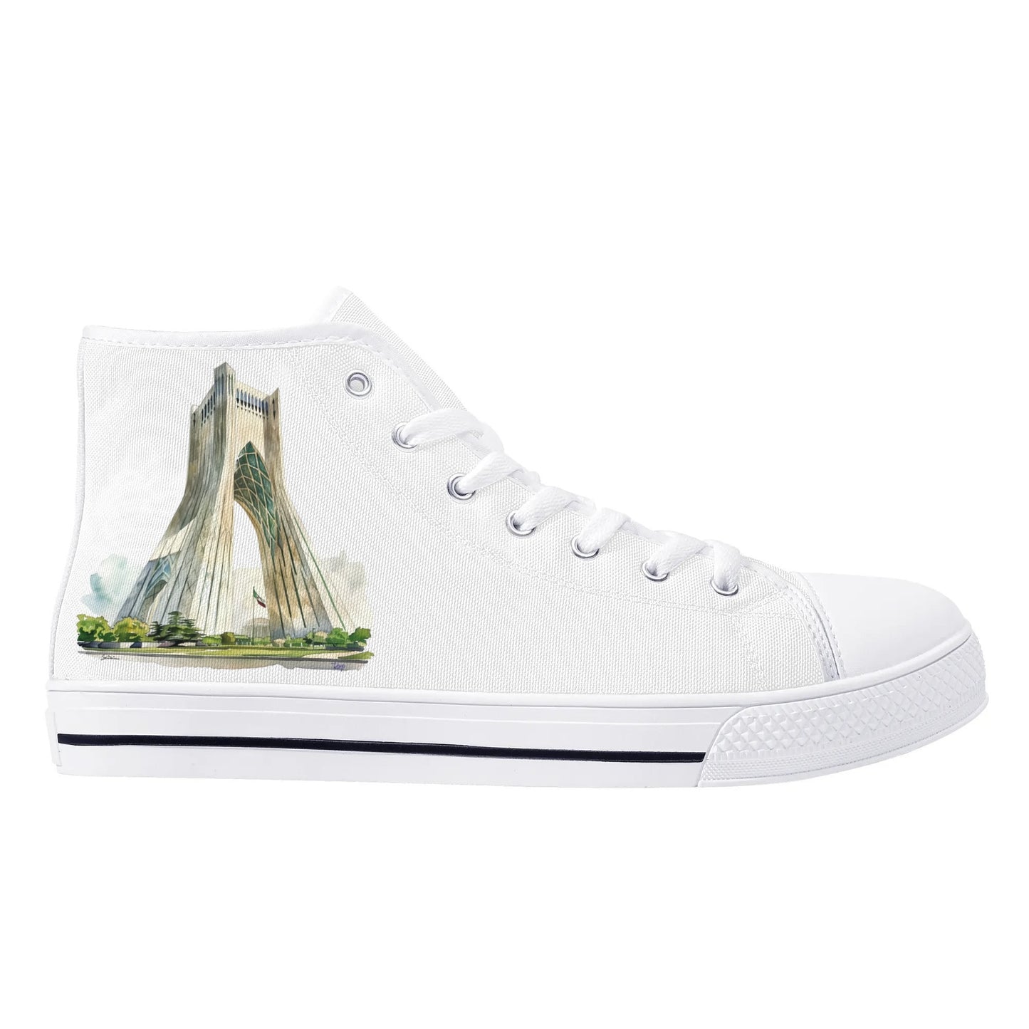 Persian Heritage Minimal High Top Canvas Shoes - Women