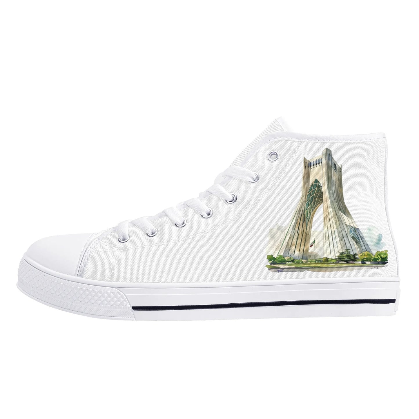 Persian Heritage Minimal High Top Canvas Shoes - Women