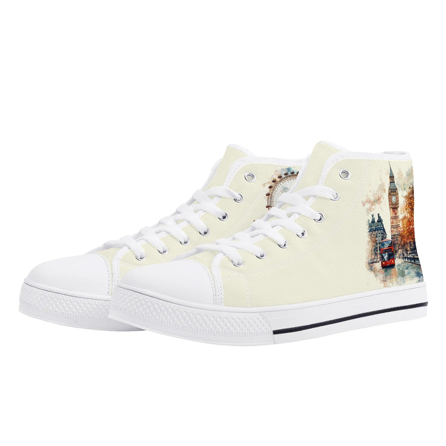 London Lights Minimal High Top Canvas Shoes - Women