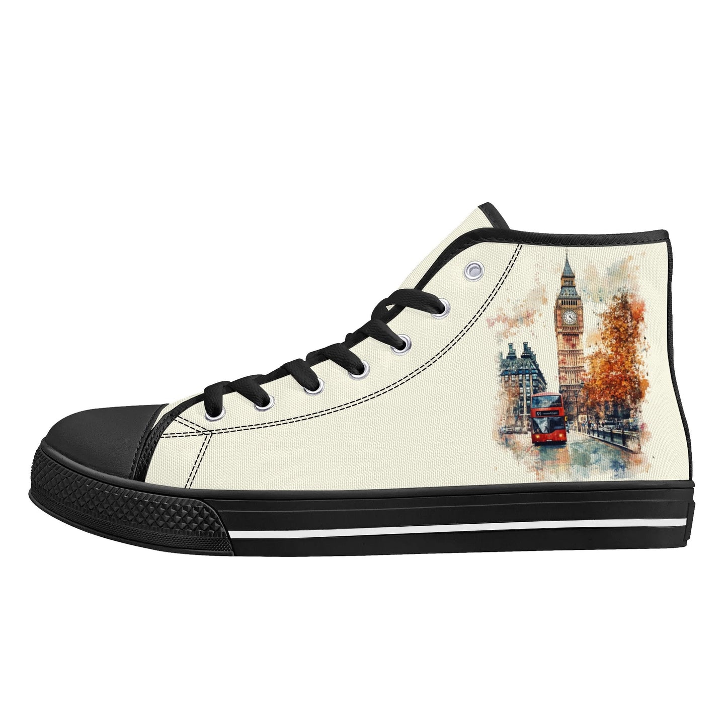 London Lights Minimal High Top Canvas Shoes - Women