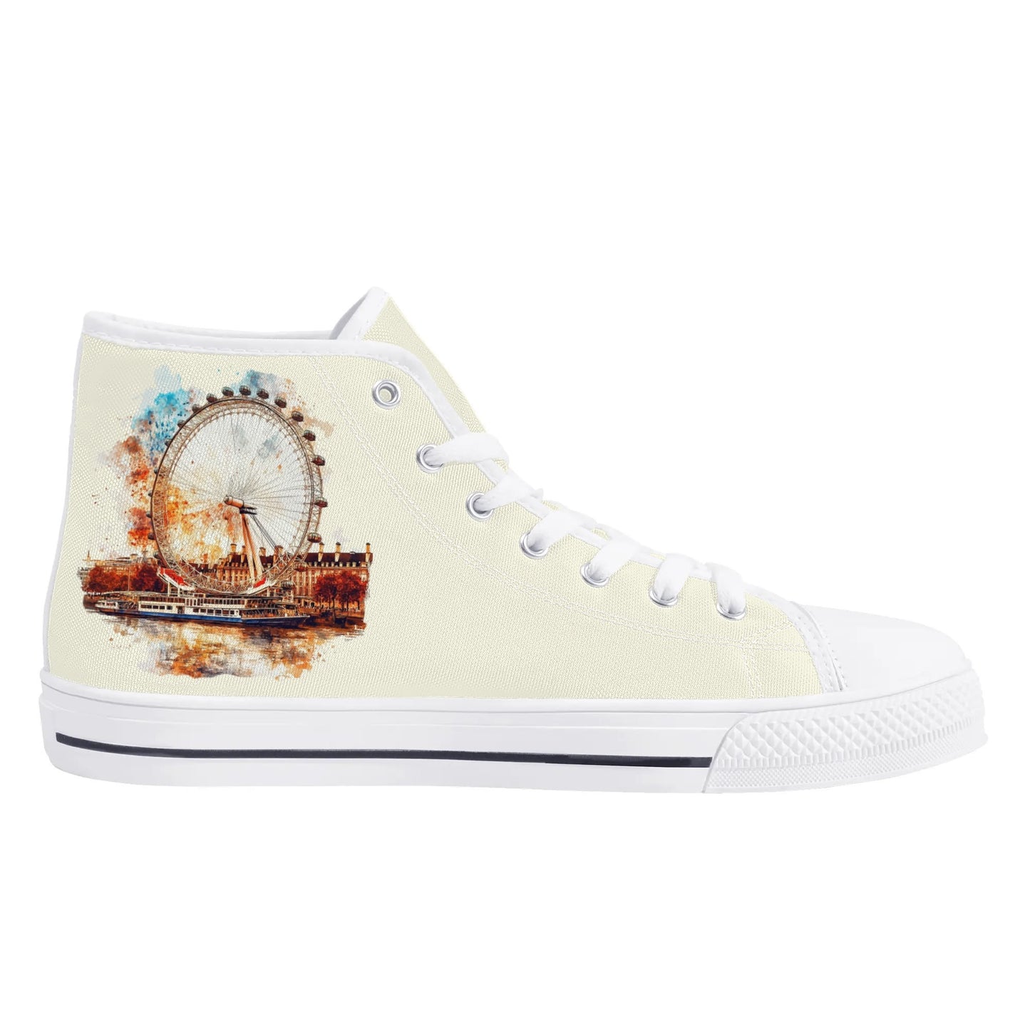 London Lights Minimal High Top Canvas Shoes - Women