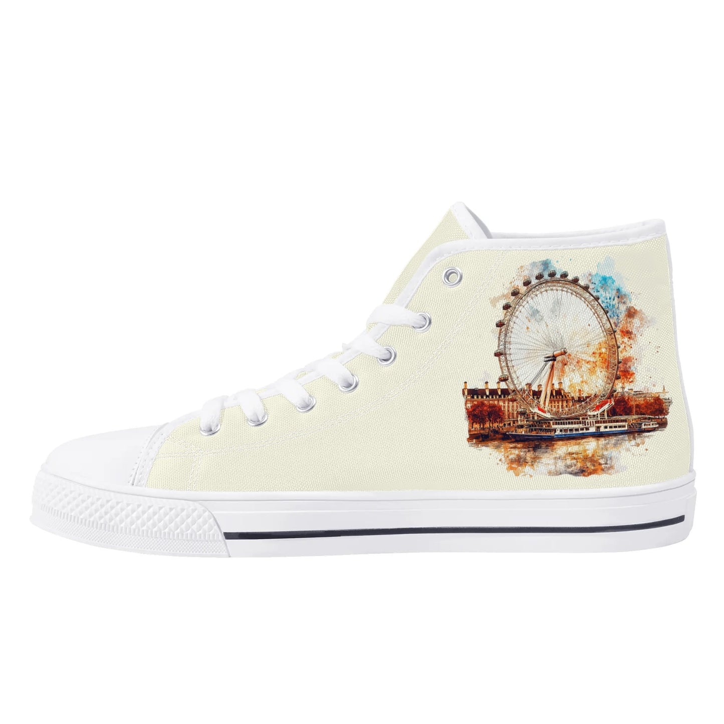 London Lights Minimal High Top Canvas Shoes - Women