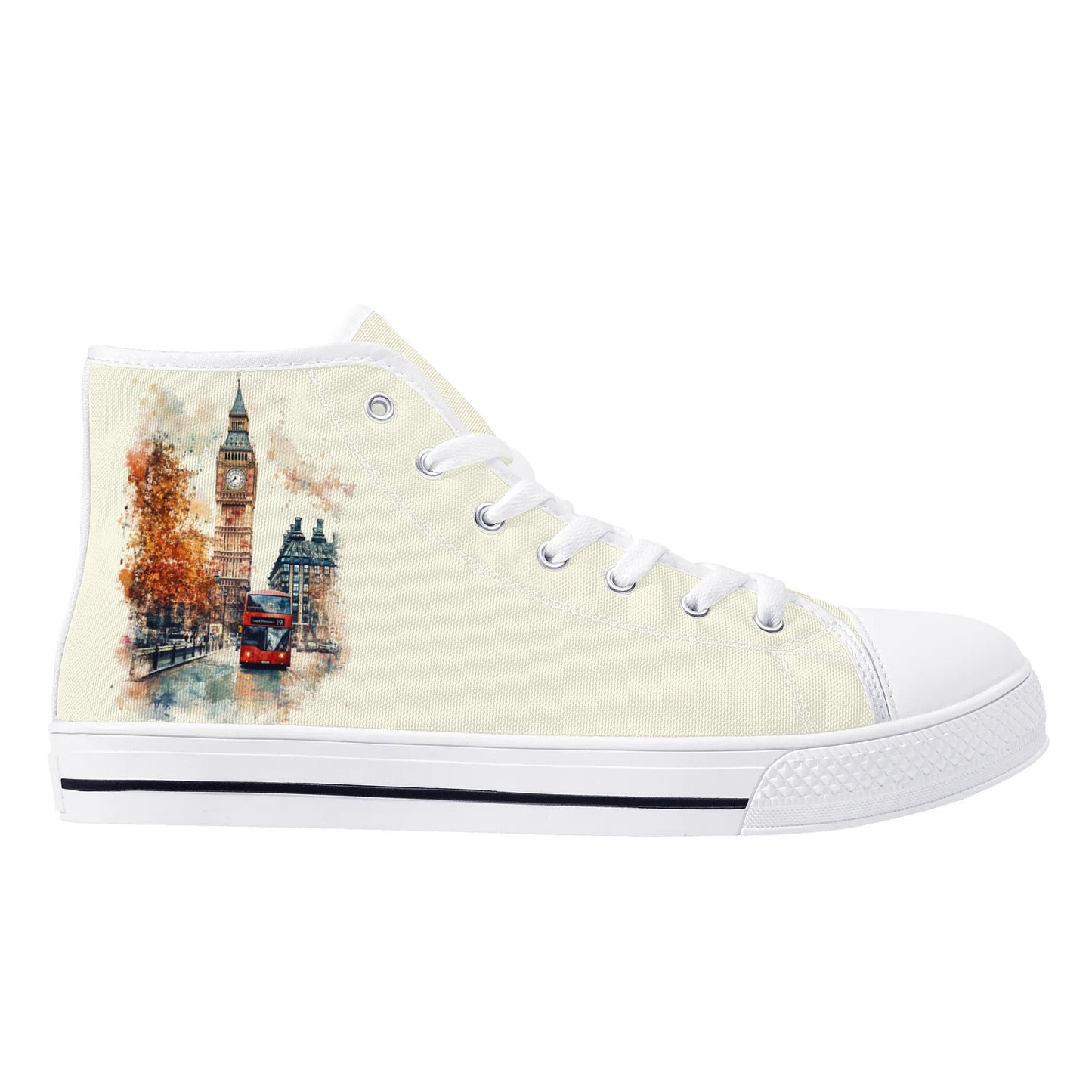 London Lights Minimal High Top Canvas Shoes - Women