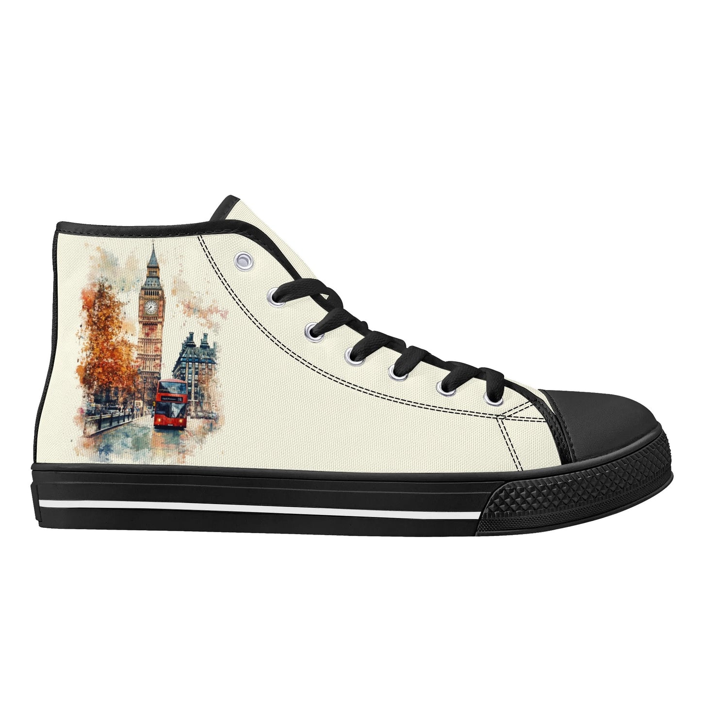 London Lights Minimal High Top Canvas Shoes - Women