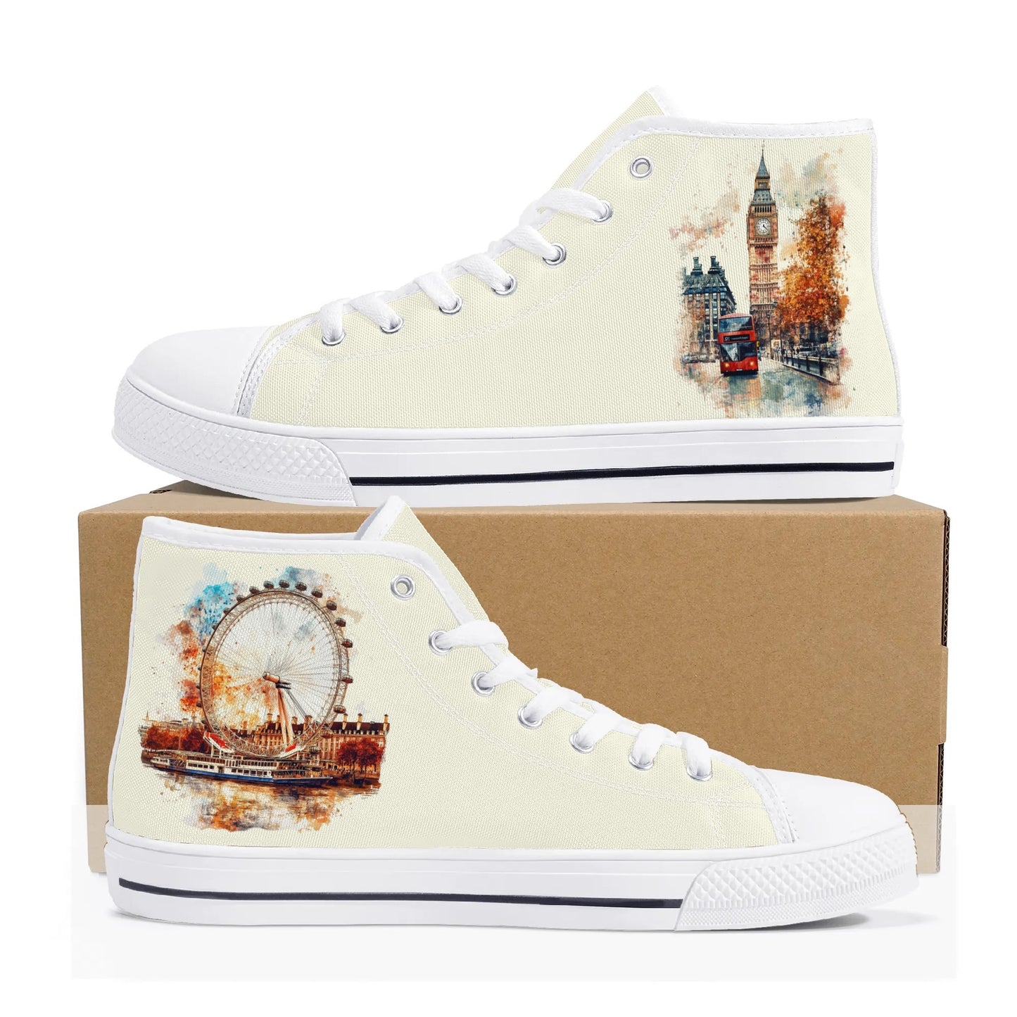 London Lights Minimal High Top Canvas Shoes - Women