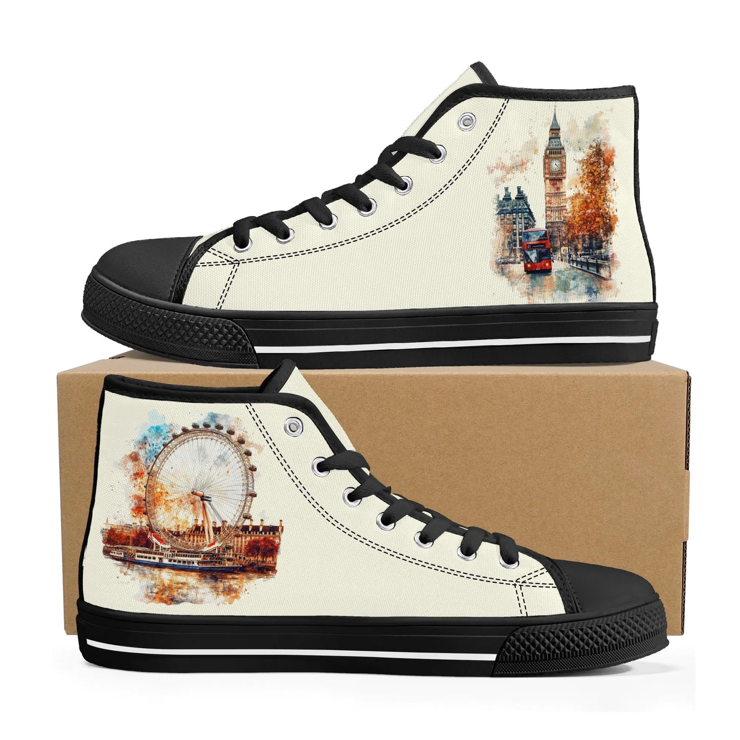 London Lights Minimal High Top Canvas Shoes - Women