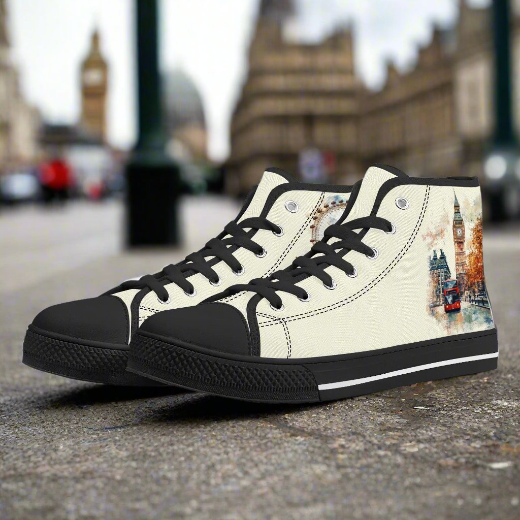 London Lights Minimal High Top Canvas Shoes - Women