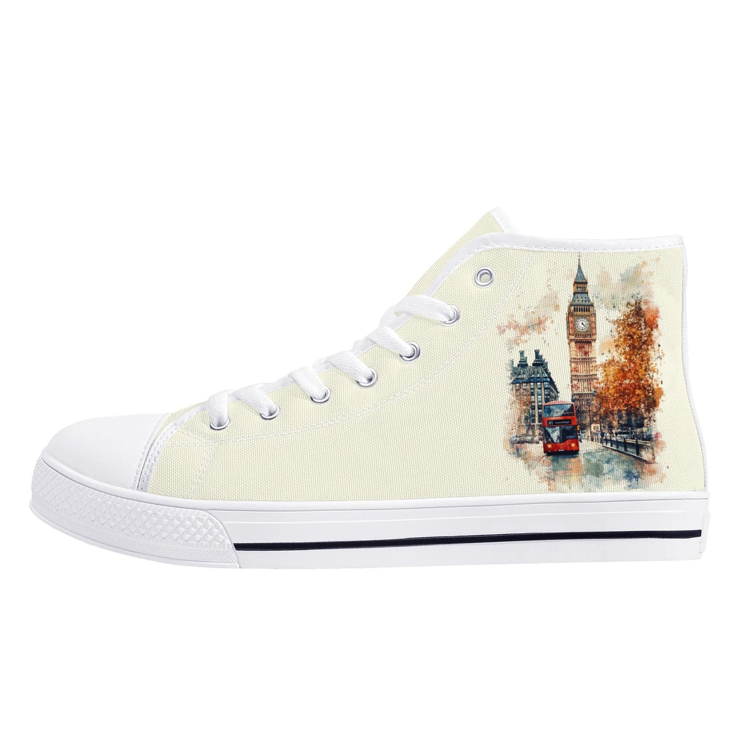 London Lights Minimal High Top Canvas Shoes - Women