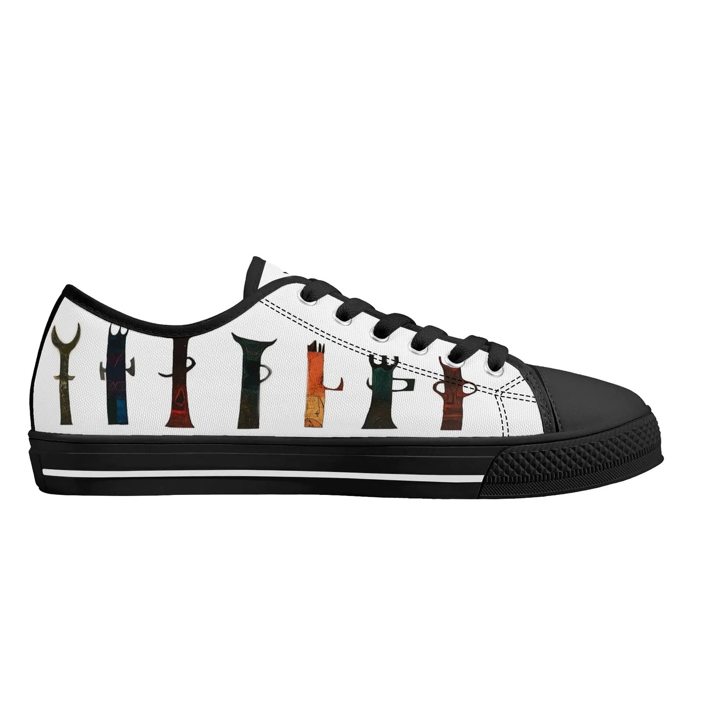 Totem Guardian White Low Top Canvas Shoes - Men