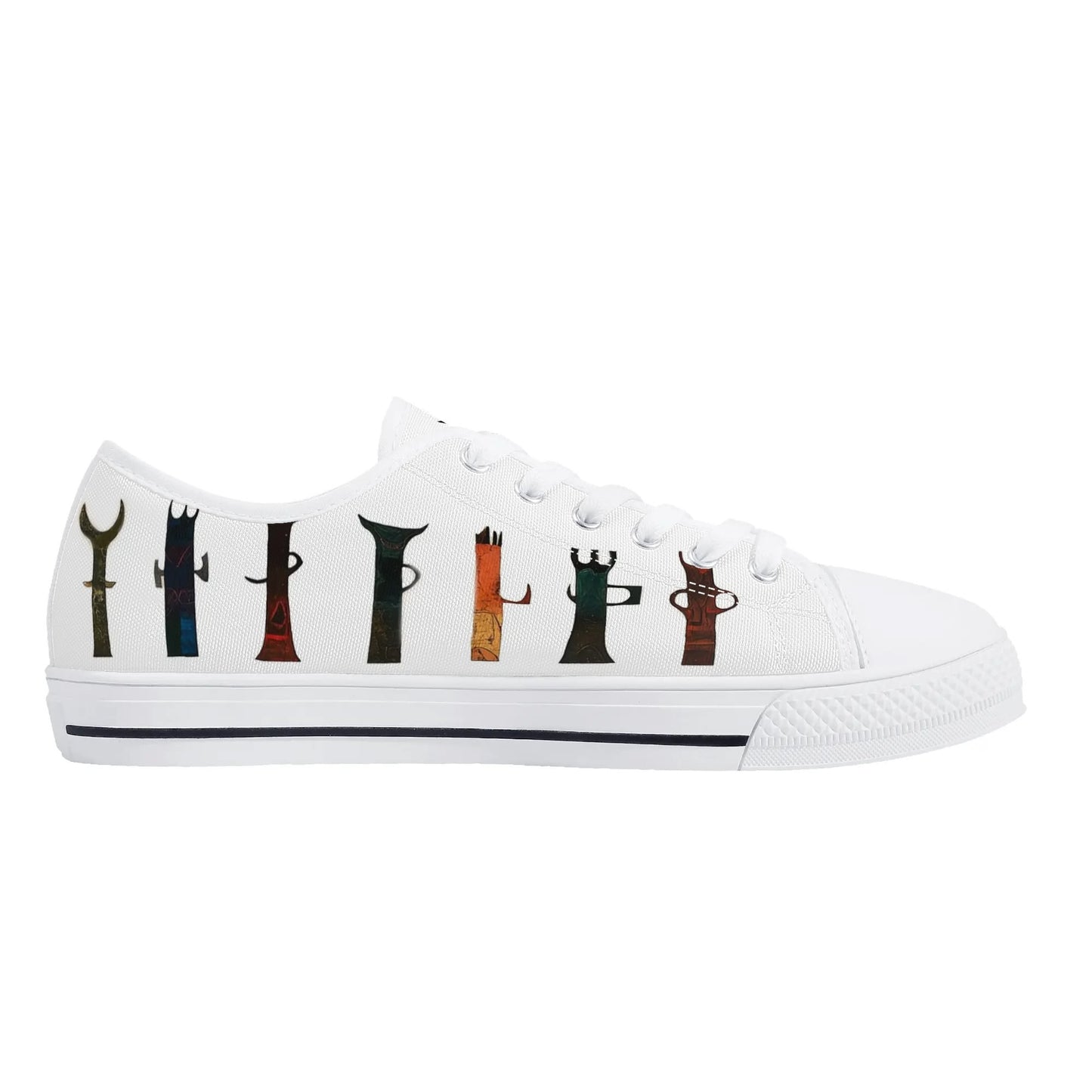 Totem Guardian White Low Top Canvas Shoes - Men