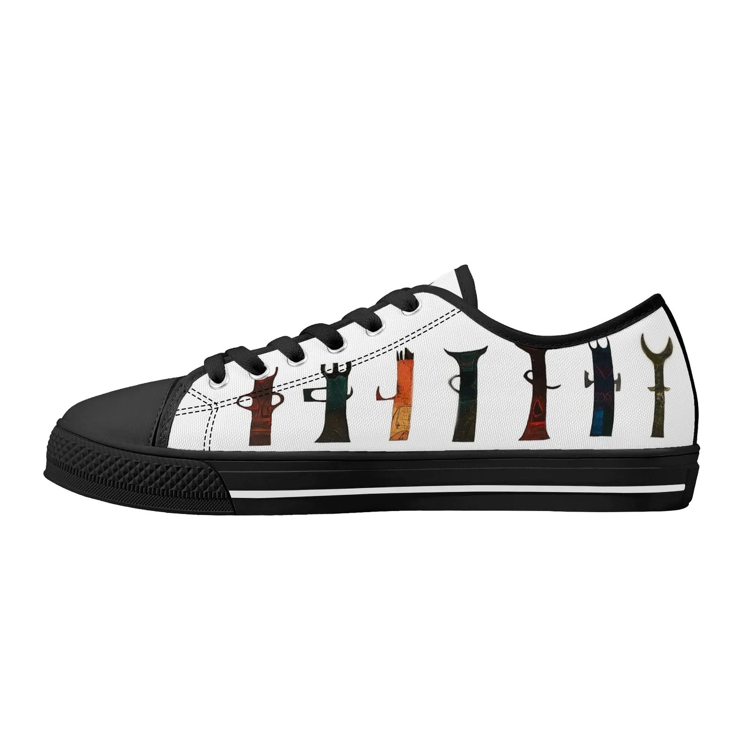 Totem Guardian White Low Top Canvas Shoes - Men