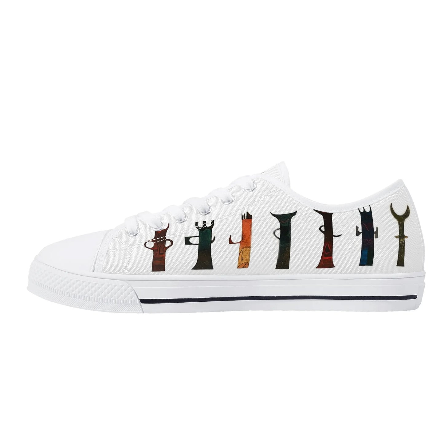 Totem Guardian White Low Top Canvas Shoes - Men