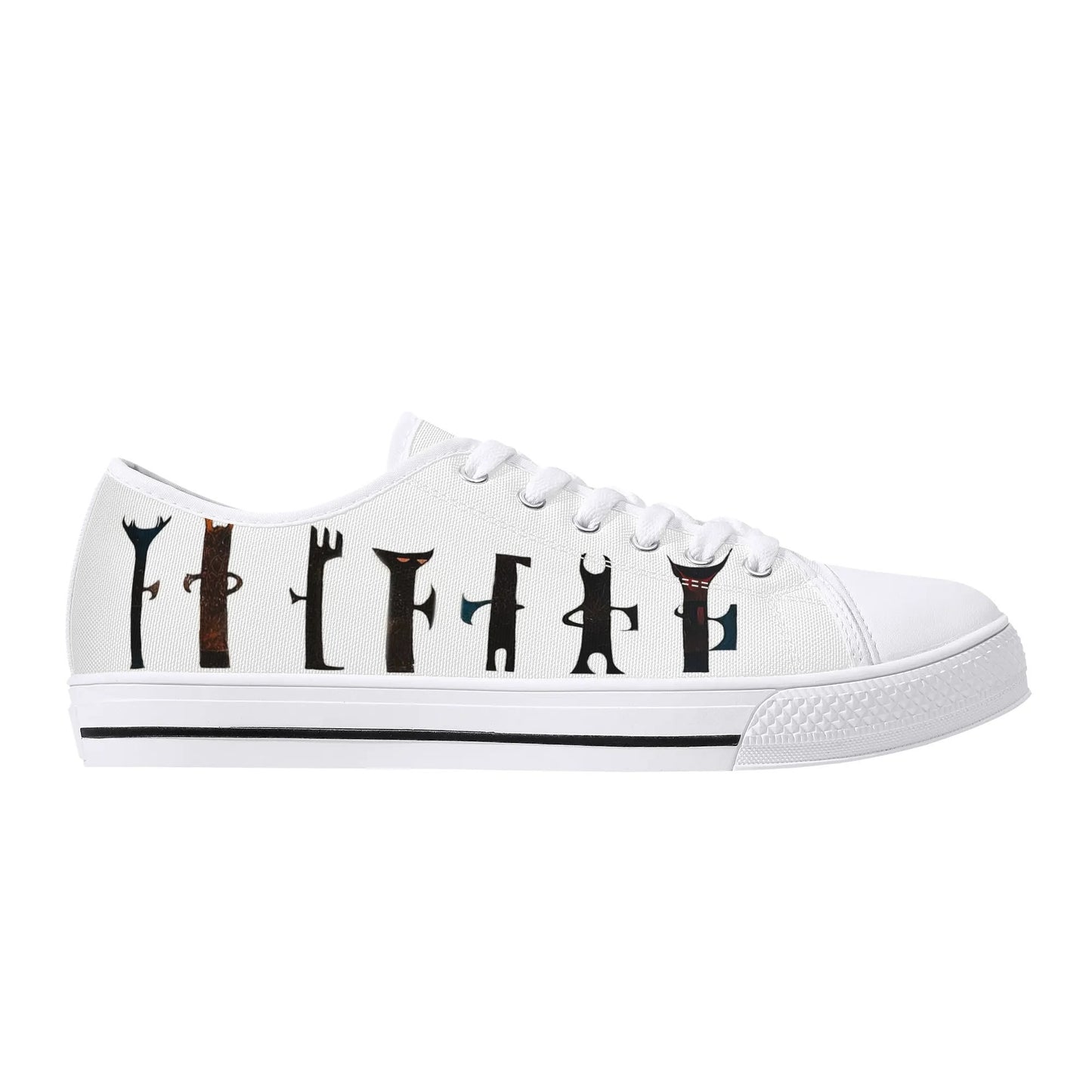 Totem Guardian White Low Top Canvas Shoes - Men