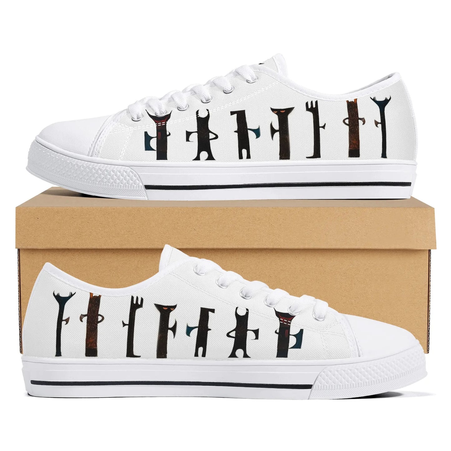 Totem Guardian White Low Top Canvas Shoes - Men