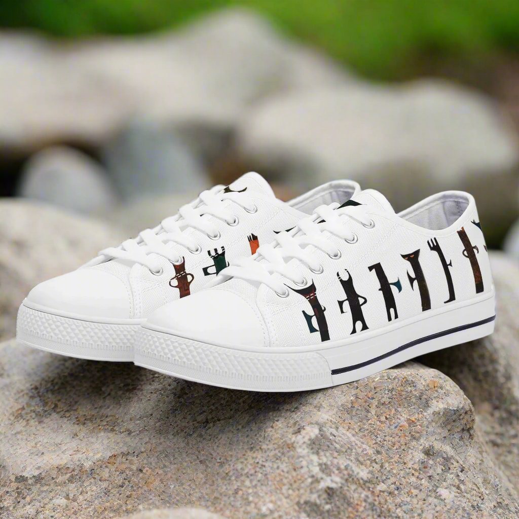 Totem Guardian White Low Top Canvas Shoes - Men