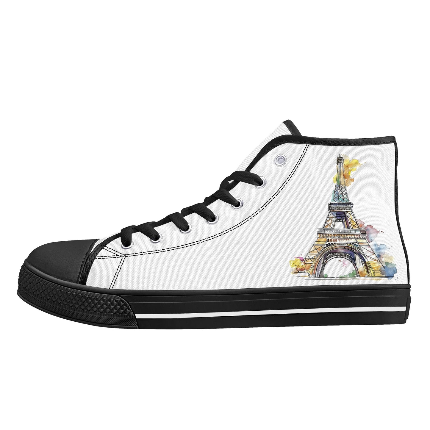 Parisian Panorama Minimal High Top Canvas Shoes - Women