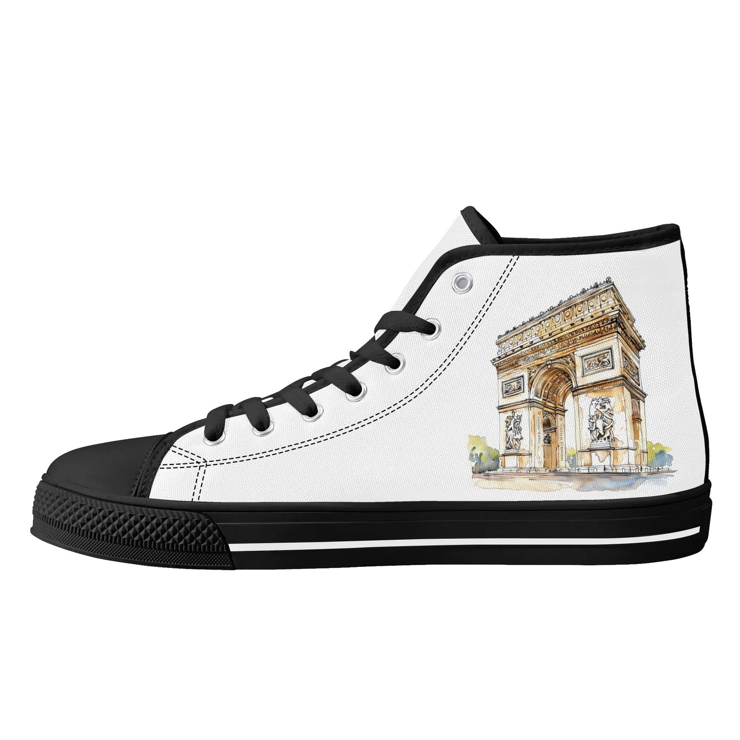 Parisian Panorama Minimal High Top Canvas Shoes - Women