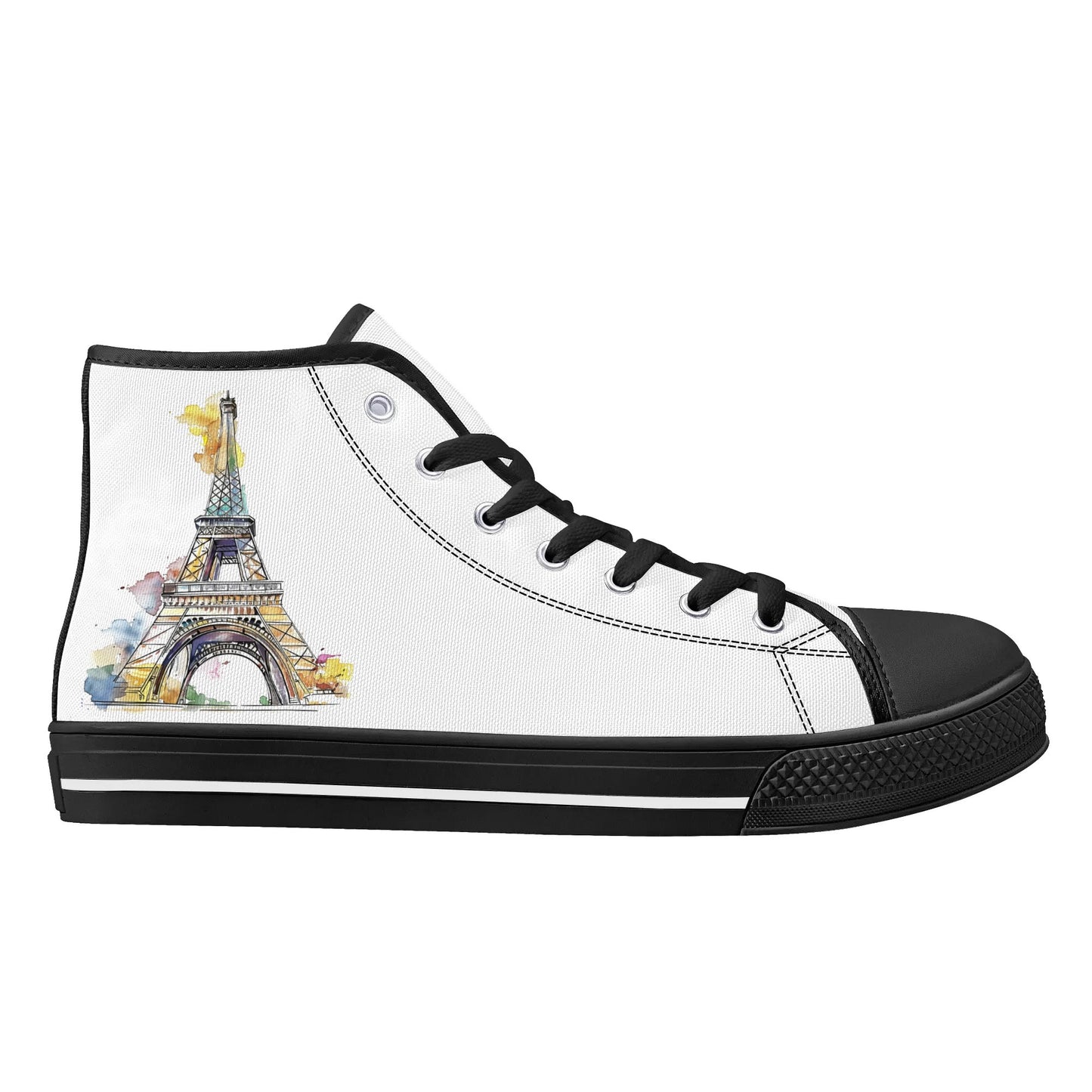 Parisian Panorama Minimal High Top Canvas Shoes - Women