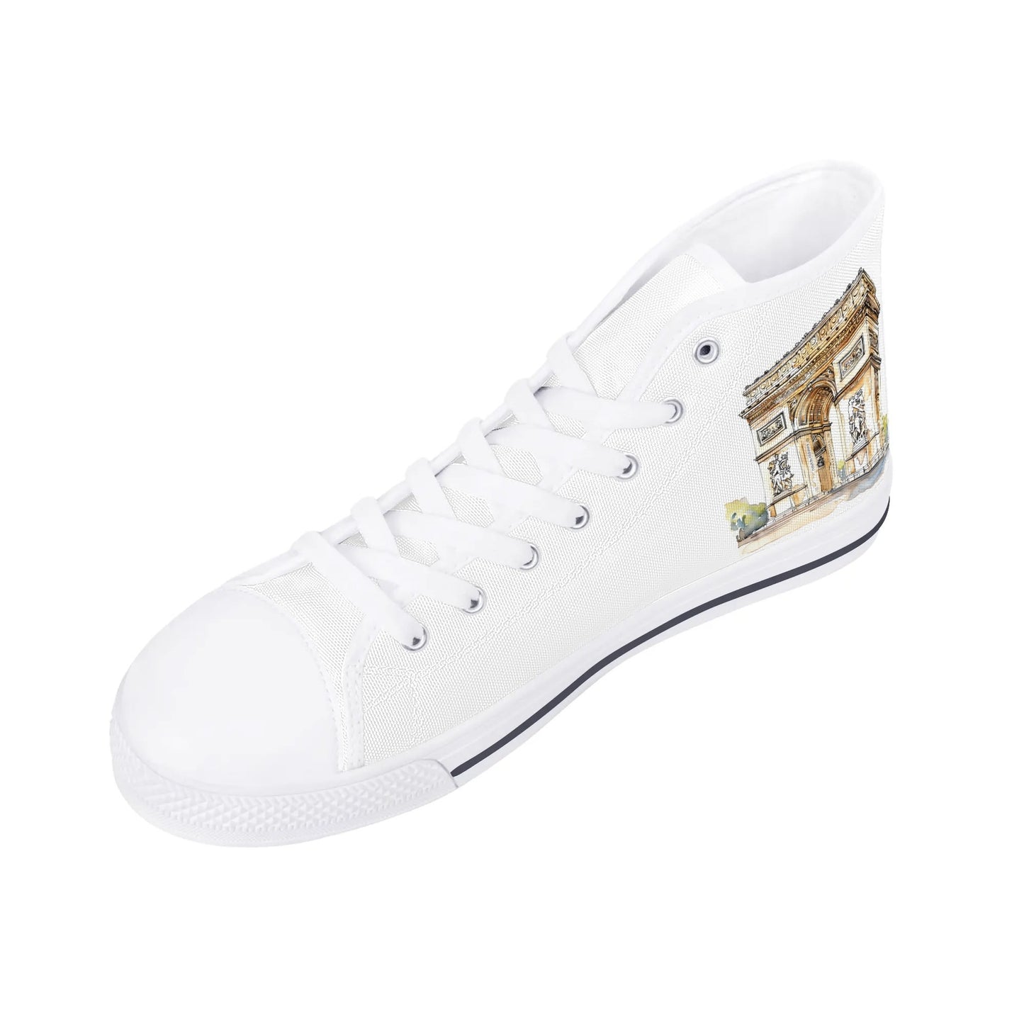 Parisian Panorama Minimal High Top Canvas Shoes - Women