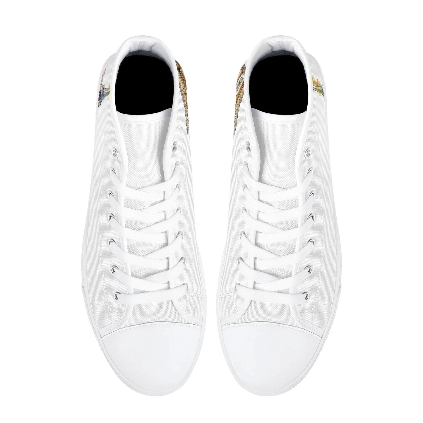 Parisian Panorama Minimal High Top Canvas Shoes - Women