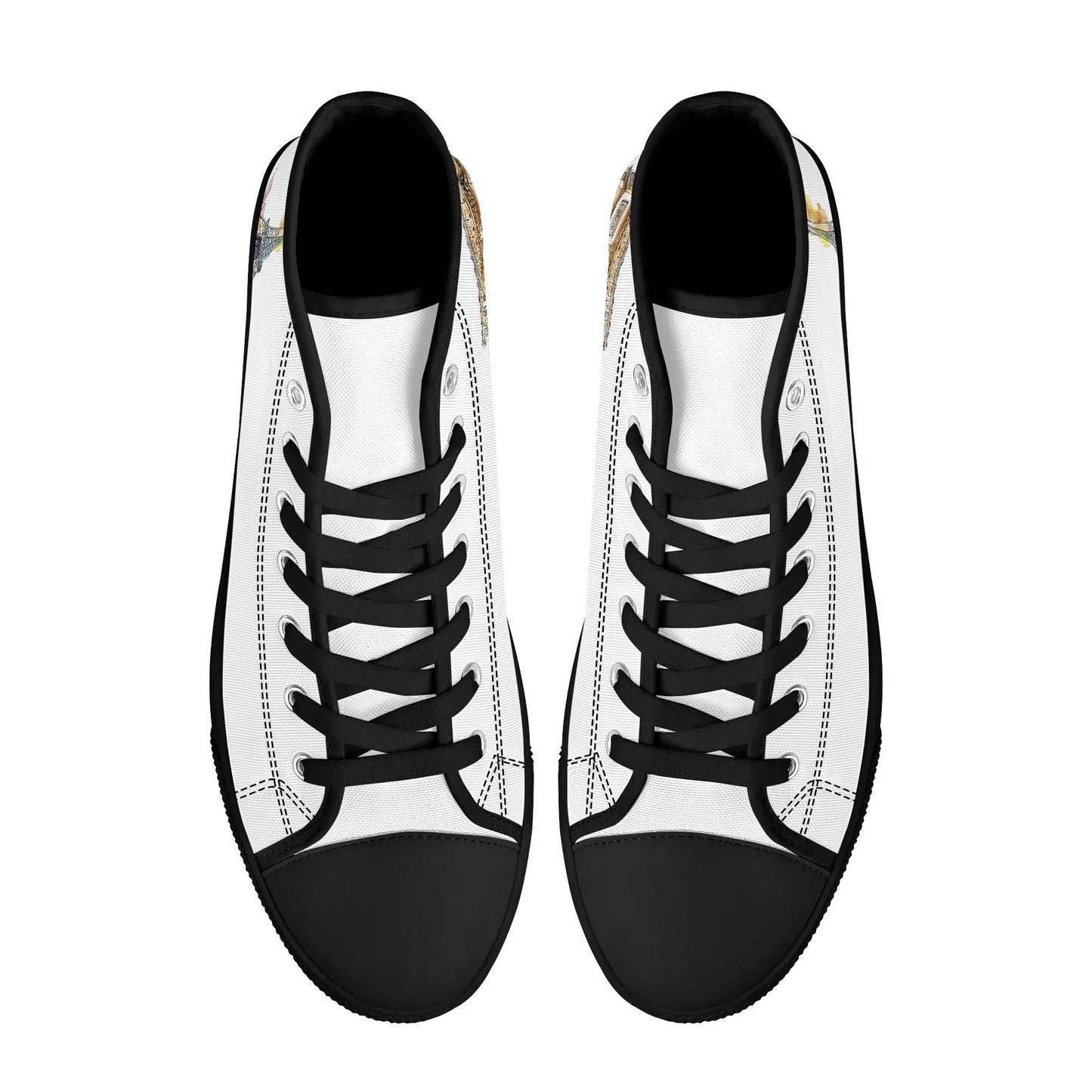 Parisian Panorama Minimal High Top Canvas Shoes - Women