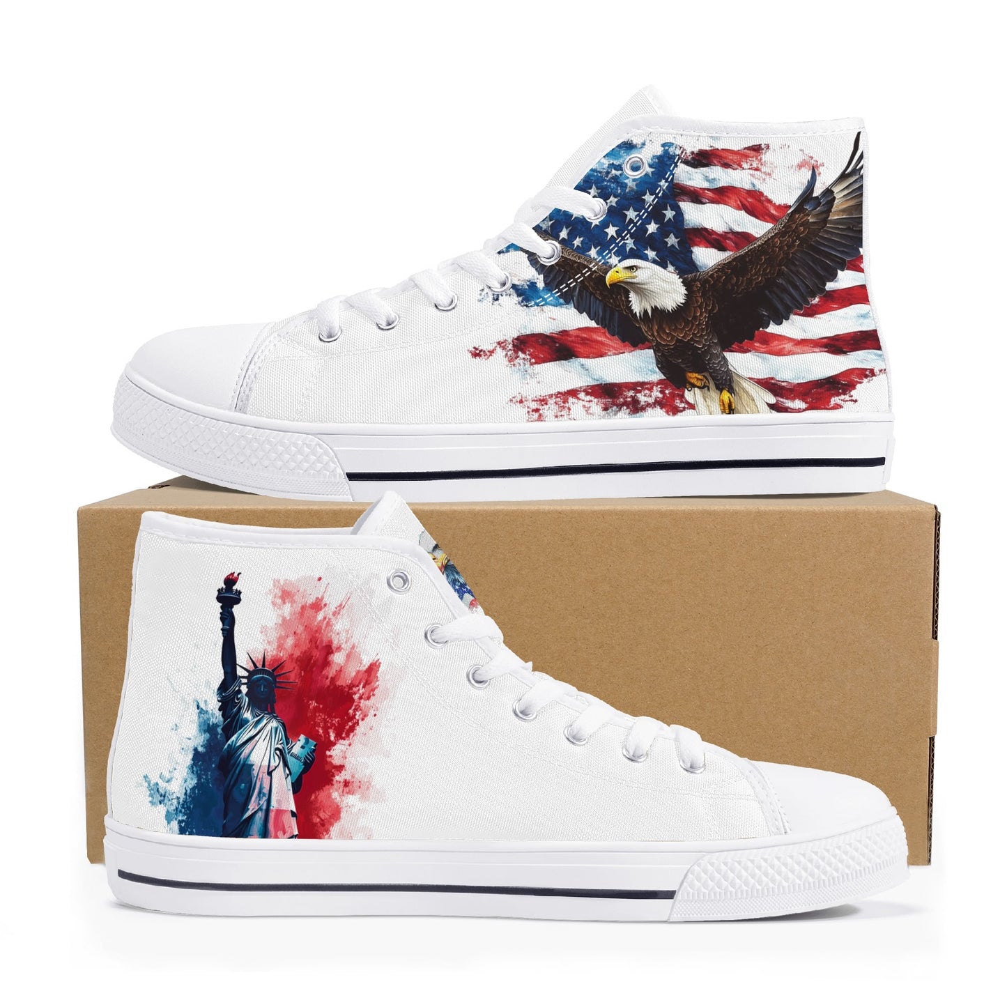 American Pride High Top Canvas Shoes - Men