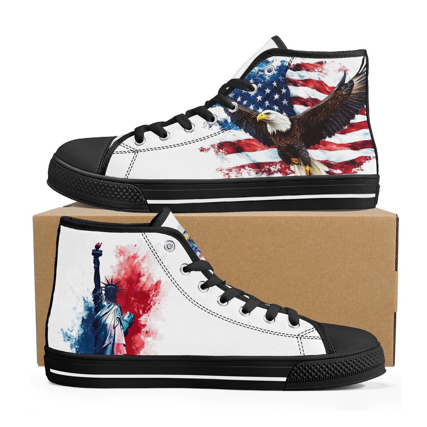 American Pride High Top Canvas Shoes - Men